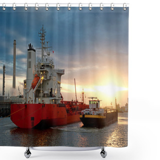 Personality  Ships In Harbor Shower Curtains