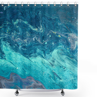 Personality  Abstract Blue Background With Acrylic Paint   Shower Curtains