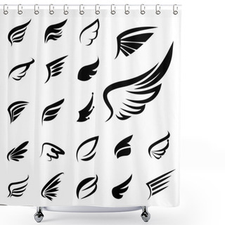 Personality  Wings Vector Set Shower Curtains