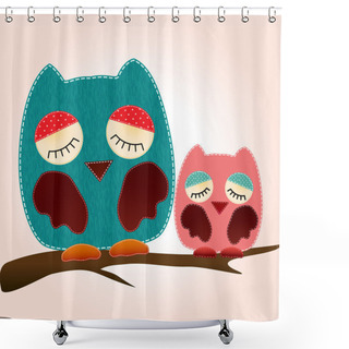 Personality  Cute Owls Shower Curtains