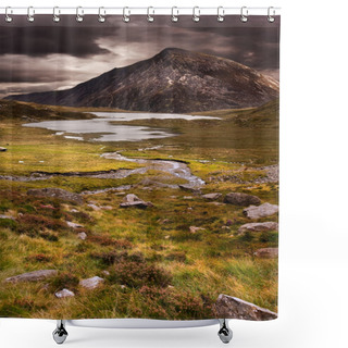 Personality  Moody Dramatic Mountain Sunset Landscape Shower Curtains