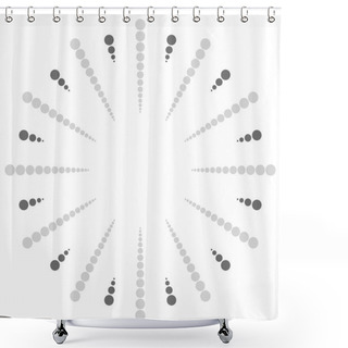 Personality  Dotted Radial, Radiating Lines.  Shower Curtains