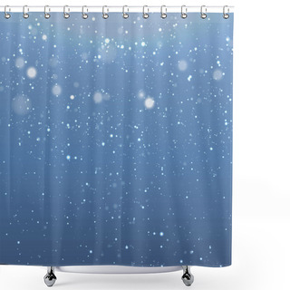 Personality  Delicate Sky Background With Falling Snowflakes - Illustration Shower Curtains