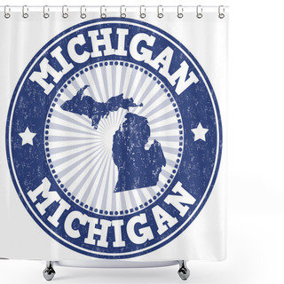 Personality  Michigan Grunge Stamp Shower Curtains