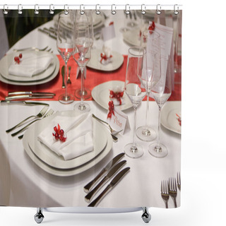 Personality  Table Setting Shower Curtains