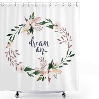 Personality  Branches And Flowers In Vintage Style Shower Curtains