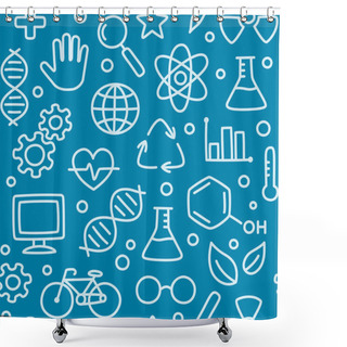 Personality  Seamless Science Pattern Shower Curtains