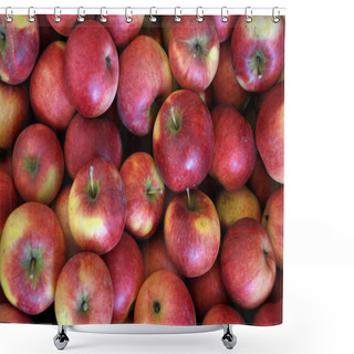 Personality  Background From Collected Apple With A Red Color Of The Fruit Shower Curtains