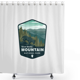 Personality  Great Smoky Mountain Vintage Logo Vector Symbol Illustration Design Shower Curtains