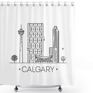 Personality  Calgary Cityscape With Landmarks Shower Curtains