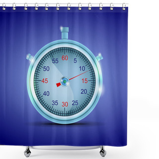 Personality  Stopwatch Icon,  Vector Illustration   Shower Curtains