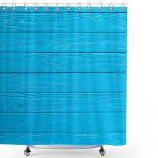 Personality  Full Frame Image Of Blue Wooden Planks Background  Shower Curtains