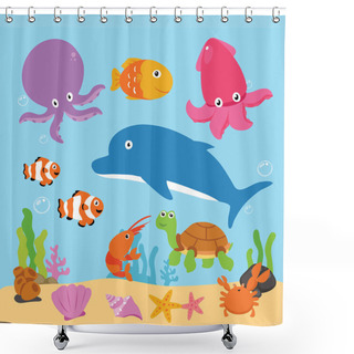 Personality  Ocean Vector Collection Design Shower Curtains