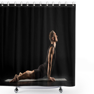 Personality  Man Practicing Yoga Shower Curtains