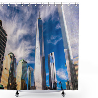 Personality  One World Trade Center And Other Skyscrapers In Lower Manhattan, Shower Curtains