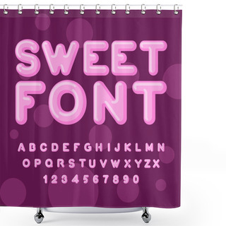 Personality  Sweet Font. Pink Letters. Lollipops Lettring. ABC Of Caramel. Ca Shower Curtains