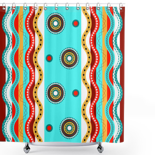 Personality  Ethnic Boho Seamless Pattern. Colorful Border Background Texture. Shower Curtains