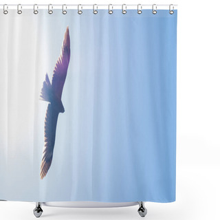 Personality  Blurred Image Of Birds Flying In The Sky Shower Curtains