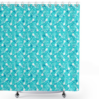 Personality  Vector Pattern With Stars Shower Curtains