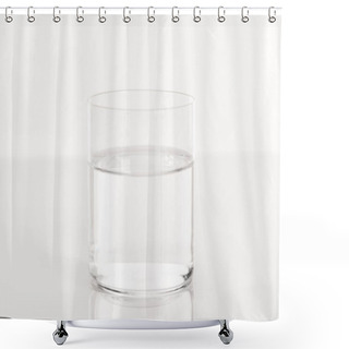 Personality  Clear Fresh Water In Transparent Glass Isolated On White Shower Curtains