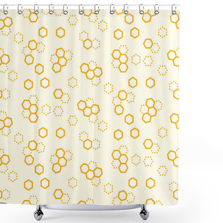 Personality  Honeycomb Vector Seamless Pattern Print Yellow Cell Texture. Shower Curtains
