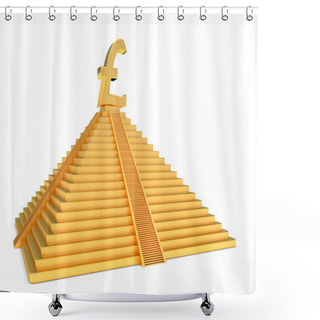 Personality  Gold Pound Sterlings Shower Curtains