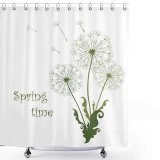 Personality  Spring Card With Dandelions Shower Curtains