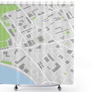 Personality  Flat City Map Colored Concept Shower Curtains