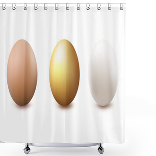 Personality  Brown, Golden And White Eggs Shower Curtains