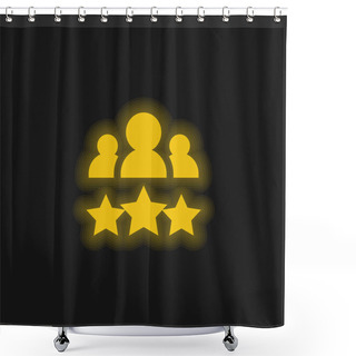 Personality  Best Employee Yellow Glowing Neon Icon Shower Curtains