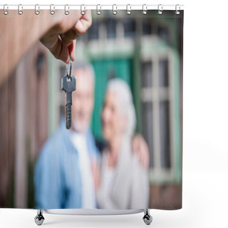 Personality  Saleman Holding Keys Shower Curtains