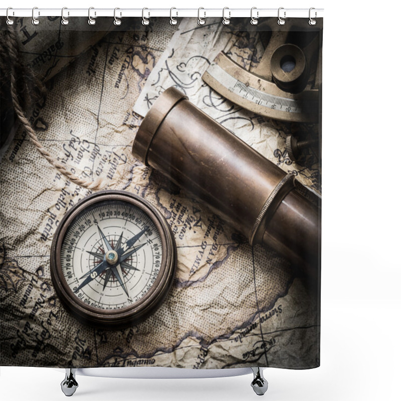 Personality  Vintage Marine Still Life Shower Curtains
