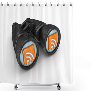 Personality  Binoculars With RSS Symbols. Shower Curtains