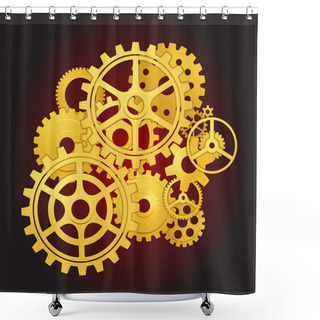 Personality  Gears In Motion Shower Curtains