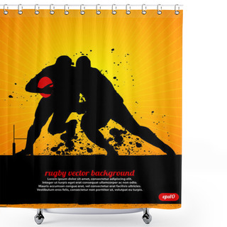 Personality  Rugby Vector Background Shower Curtains