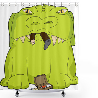 Personality  Monster Eating Businessman Shower Curtains
