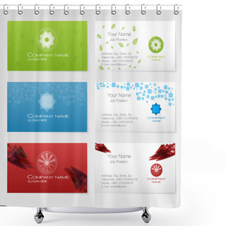 Personality  Vector Three Business Card Set, Elements For Design. Shower Curtains
