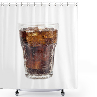 Personality  Full Glass Of Cola, Isolated On White Background Shower Curtains