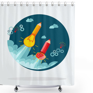 Personality  Creative Startup Concept Shower Curtains