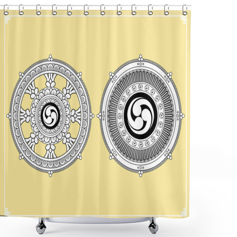 Personality  Dharma Wheel Shower Curtains