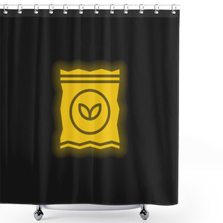 Personality  Bag Yellow Glowing Neon Icon Shower Curtains