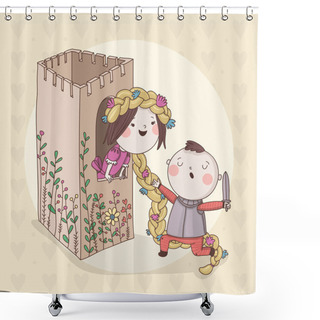 Personality  Cute Children With Different Toys. Shower Curtains