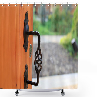 Personality  Iron Door Handle Shower Curtains