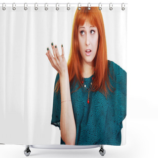 Personality  Unhappy Woman Shower Curtains
