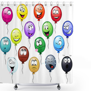 Personality  Colorful Balloons Cartoon Shower Curtains