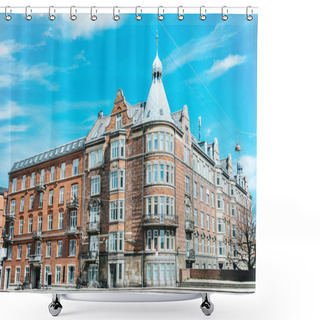 Personality  Urban Scene With Beautiful Architecture Of Copenhagen And Cloudy Sky, Denmark Shower Curtains