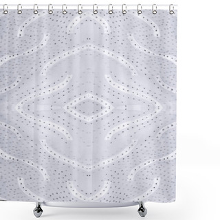 Personality  Seamless Kaleidoscope. The Fabric Is Silky White And Gray. An Ultra-modern Print And A Delicate, Airy Quality Combine In This Chiffon With An Abstract Silk Print. Shower Curtains