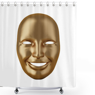 Personality  Gold Mask Isolated Shower Curtains