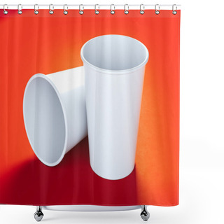 Personality  Two White Cardboard Cups Shower Curtains