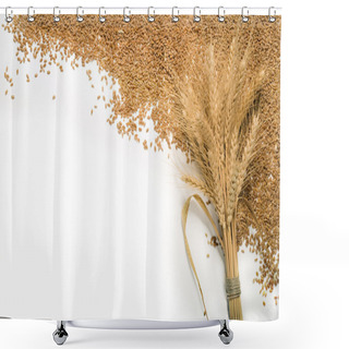 Personality  Bundle Of Wheat And Grains Frame Shower Curtains
